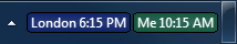 World Clock with 2 clocks in taskbar