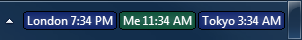 World Clock with 3 clocks in taskbar