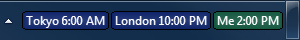 World Clock with 3 clocks in taskbar