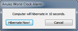 A warning about PC going into hibernation mode
