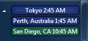 A stack of 3 clocks in taskbar